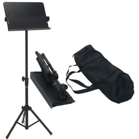 COLLAPSIBLE PORTABLE SHEET MUSIC STAND W/CARRYING BAG (BOOK PLATE SIZE: 19" X 12")