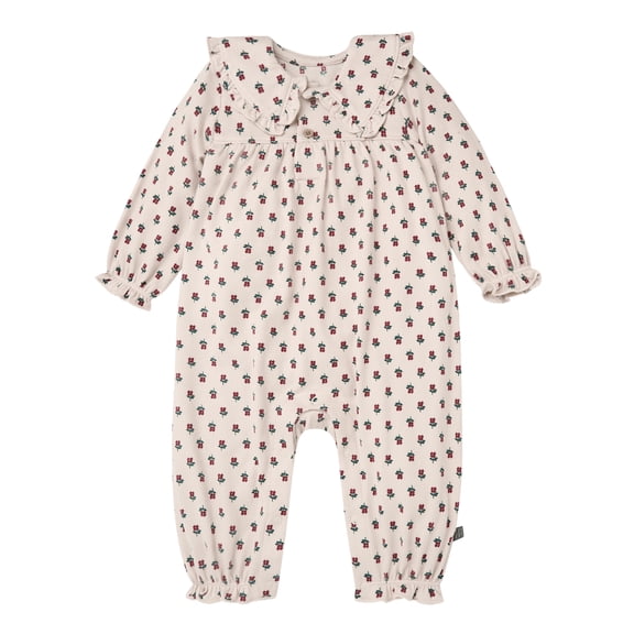 Modern Moments by Gerber Baby Girl Long Sleeve Romper with Ruffle Collar, Sizes 0/3 Months - 24 Months
