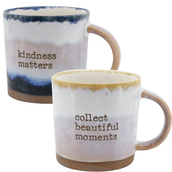 COLLECTIVE HOME - Reactive Glaze Coffee Mug Ceramic Tea Cup for Office and Home, 18 oz, Dishwasher and Microwave Safe(Set of 2)