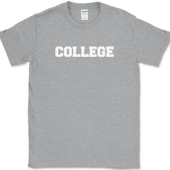 COLLEGE T-Shirt Funny Movie Party Frat House Bar Humor Text Tee - Heather Grey, 2XL