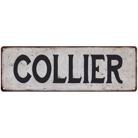 COLLIER Vintage Look Rustic Chic Metal Sign 8x24 108240036736
