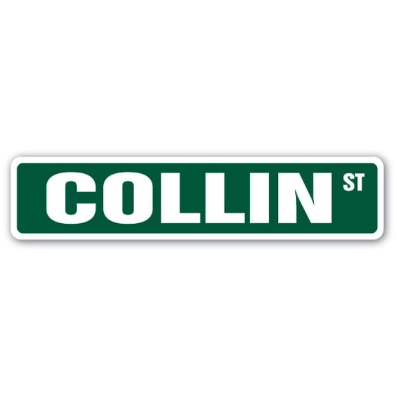 COLLIN Street Sign Childrens Name Room Sign | Indoor/Outdoor | 30" Wide