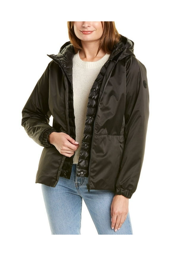 womens Recycled Three-Layer Jacket, 38, Black