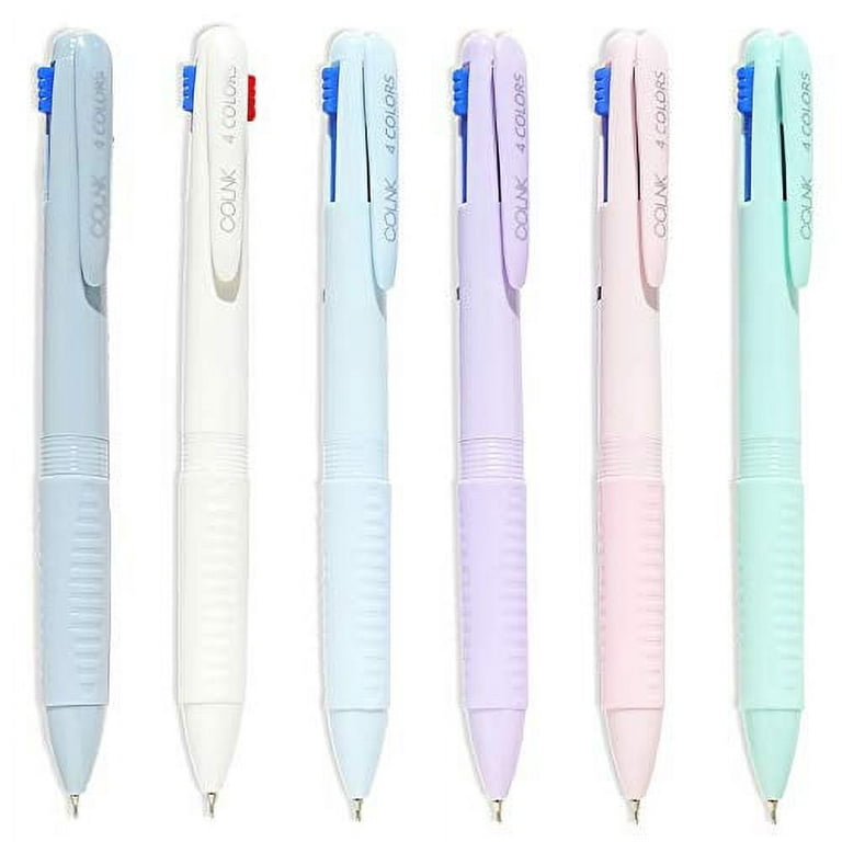 COLNK Multicolor Ballpoint Pen 0.5, 4-in-1 Colored Pens Fine Point
