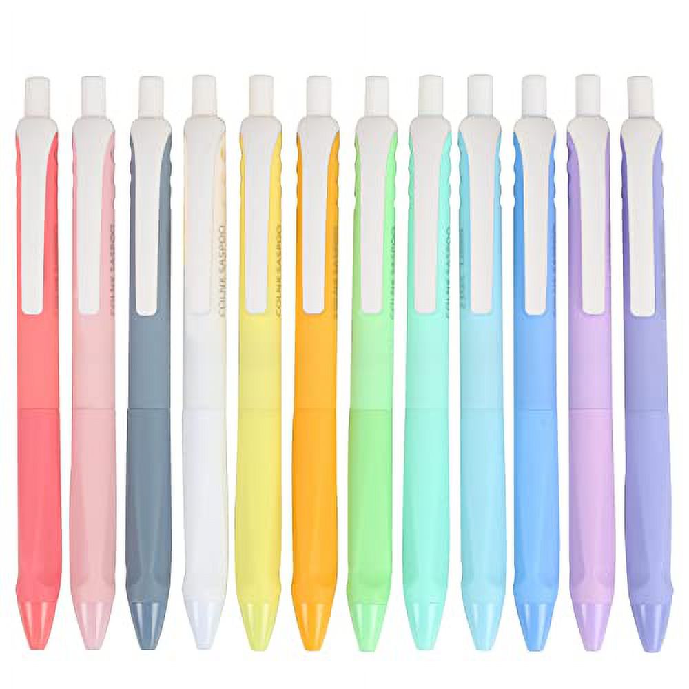 COLNK Retractable Ballpoint Pens,Medium Point 1.0mm,Black Triangle Grip, Gift