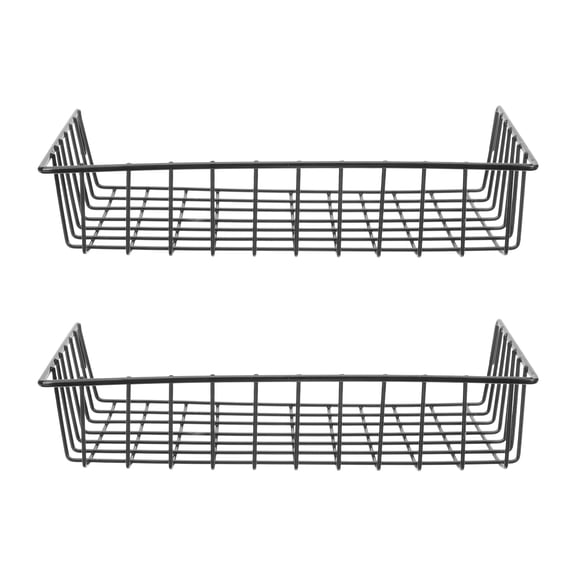 COLO Wall Grid Basket Modern 5.11 x 8.85 1-Tier Storage Chrome Shelf Storage Rack (2 Count)