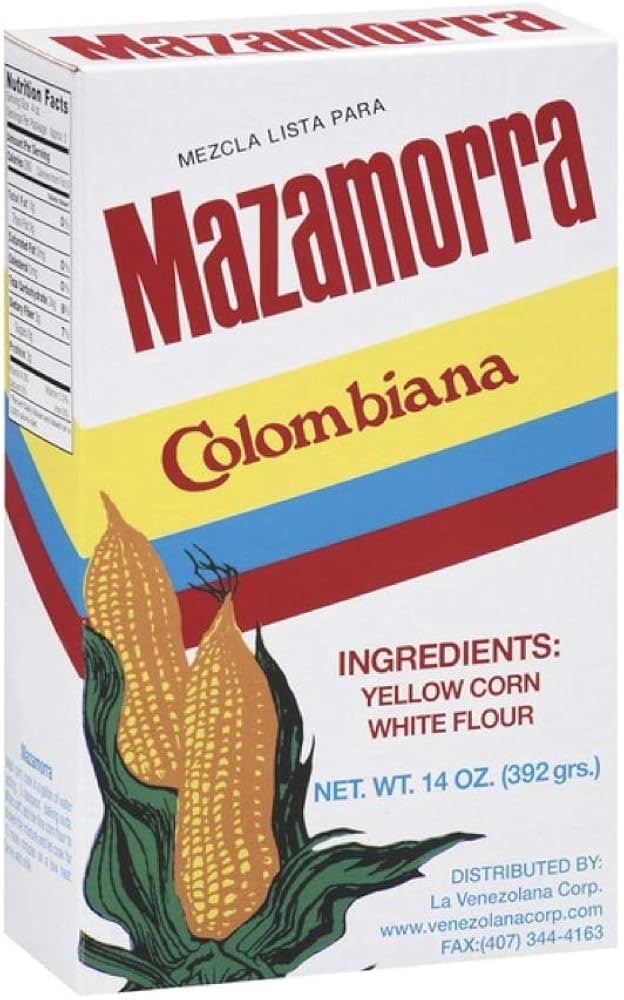 COLOMBIANA Banderita Mazamorra Mix, Traditional Colombian Corn Dessert, 14 oz, Imported from Colombia