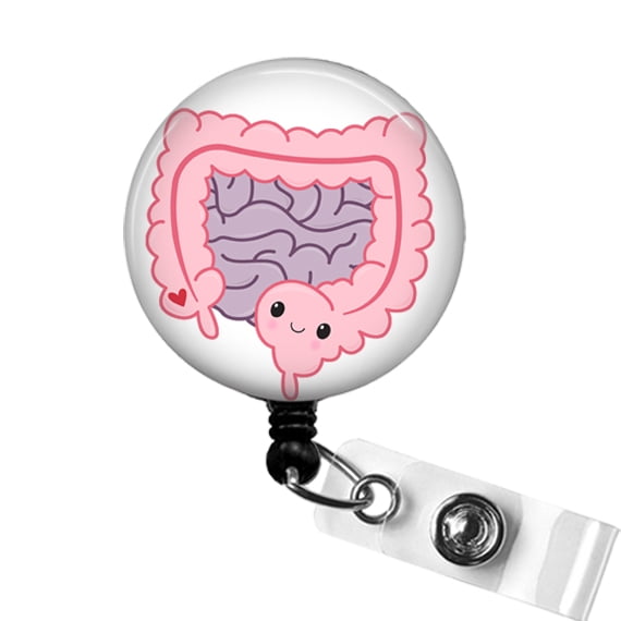 COLON Badge Reel, Funny GI Intestines ID Clip, Gastroenterology Nurse Badge Holder, Gut Health Gift | Scrapheart