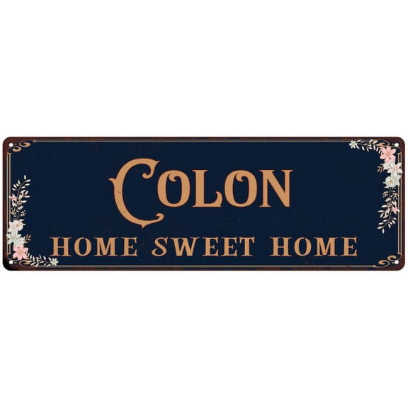 COLON Home Sweet Home Victorian Look 8x24 Metal Sign 108240046264