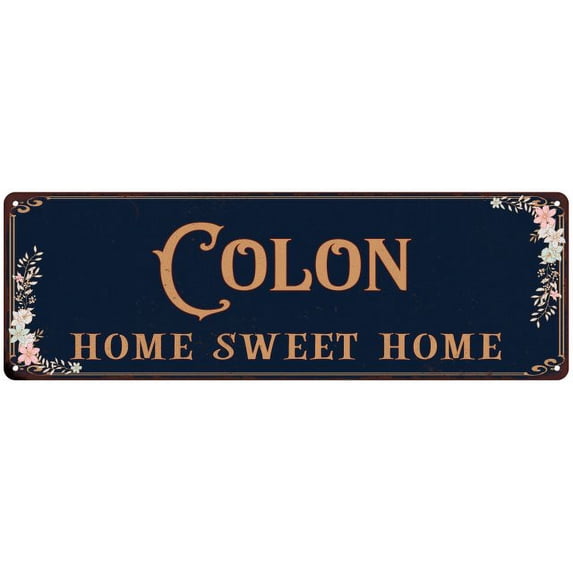 COLON Home Sweet Home Victorian Look 8x24 Metal Sign 108240046264