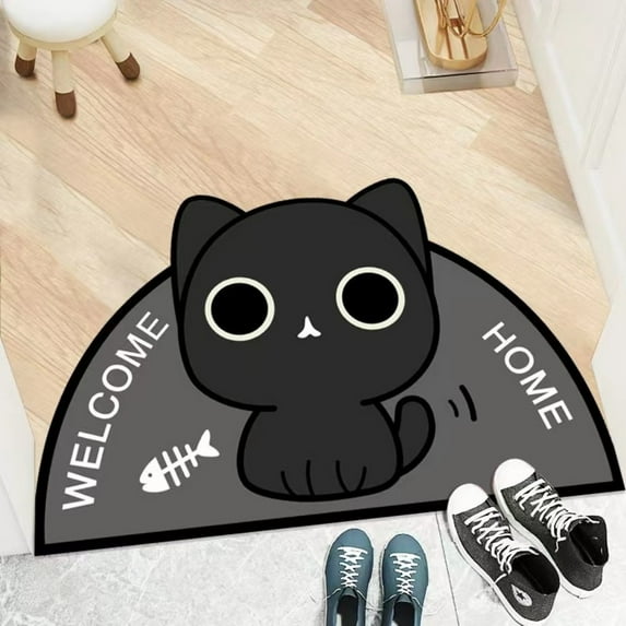 COLOODY Super Absorbent Bath Mat Quick Drying Diatom mud Floor mat Rubber Non-Slip Bottom Bathroom Cute pet mat