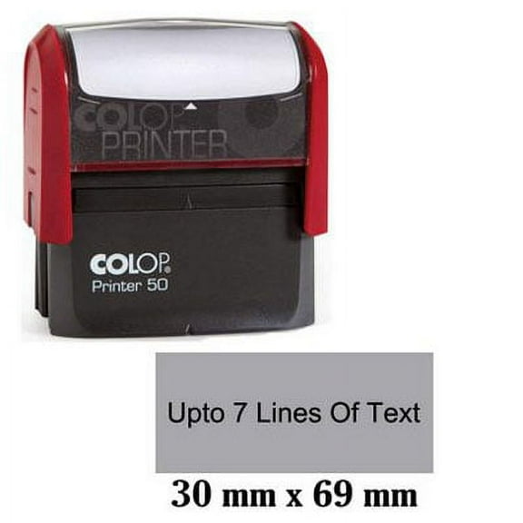 COLOP Self Inking Rubber Stamp Custom Upto 7 Lines Of Text 30mm x 69mm
