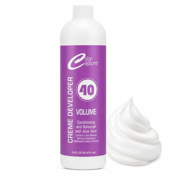 COLOR CAPTUR - 40 Vol Cream Developer, Intense Hair Color Booster - 16 Ounces