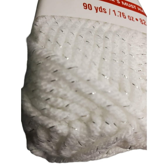 Snow White Sparkle Christmas Yarn, 90 Yards