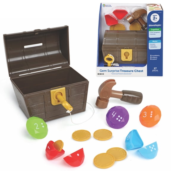 Learning Resources Gem Surprise Treasure Chest, Toddler Fine Motor Toy, Ages 2+