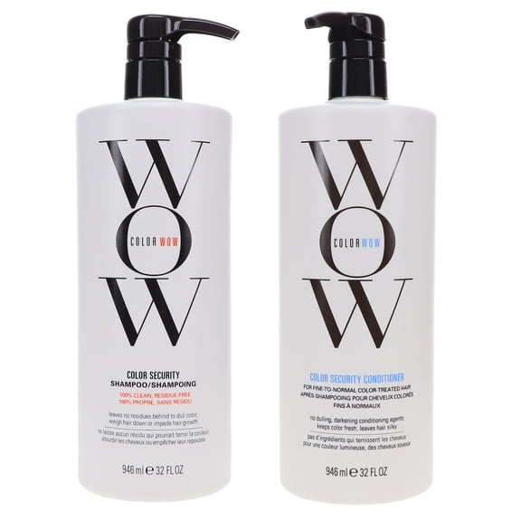 COLOR WOW Color Security Shampoo 32 oz & Conditioner Fine to Normal Hair 32 oz Combo Pack