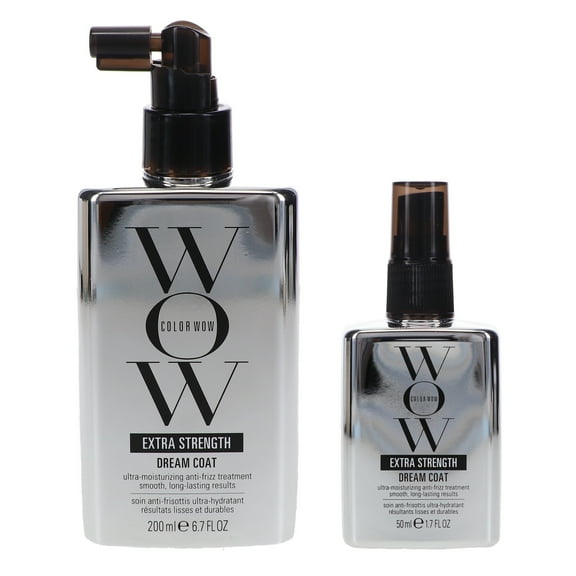 COLOR WOW Extra Strength Dream Coat Ultra-Moisturizing Anti-frizz Treatment 6.7 oz & 1.7 oz Combo Pack