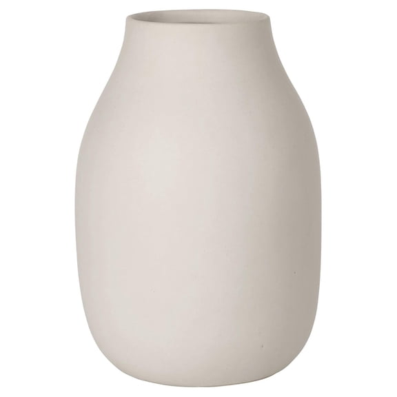 COLORA L Stoneware Vase, Moonbeam Handmade Decorative Table Vase Home Accessory Space Saving (H/W/D: 20 x 14 x 14 cm, Moonbeam, 65705) Large