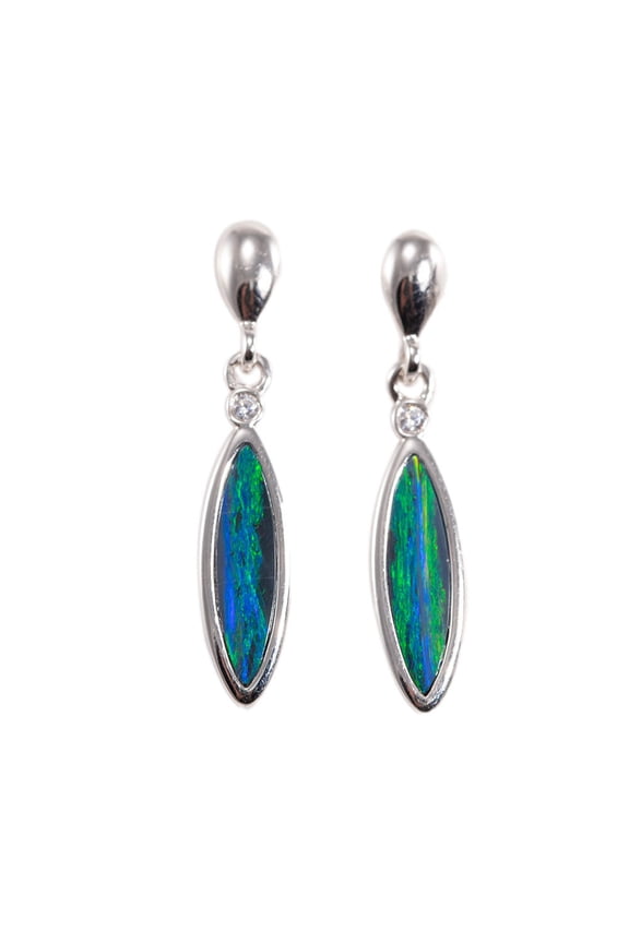 COLORADO RIVER STERLING SILVER AUSTRALIAN OPAL DROP EARRINGS