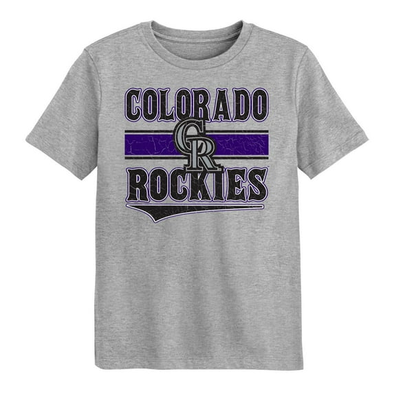 COLORADO ROCKIES Boys Grey Color Cotton Crew Short Sleeve Tee