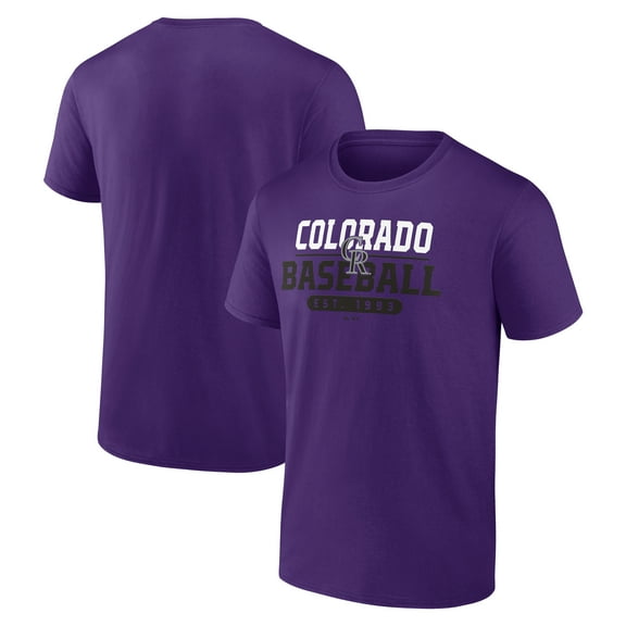 Colorado Rockies Men's Purple Zero In Cotton T-Shirt, Up to Size 3XL