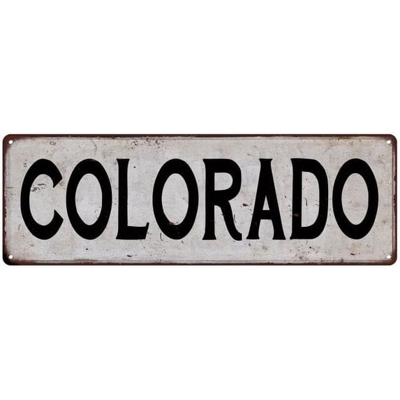 COLORADO Vintage Look Rustic Metal City State Sign 8 x 24 Matte Finish Metal 108240041155