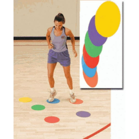 COLORED AGILITY DOTS - Perform Foot Speed or Plyometric Drills - 10" Set of 6