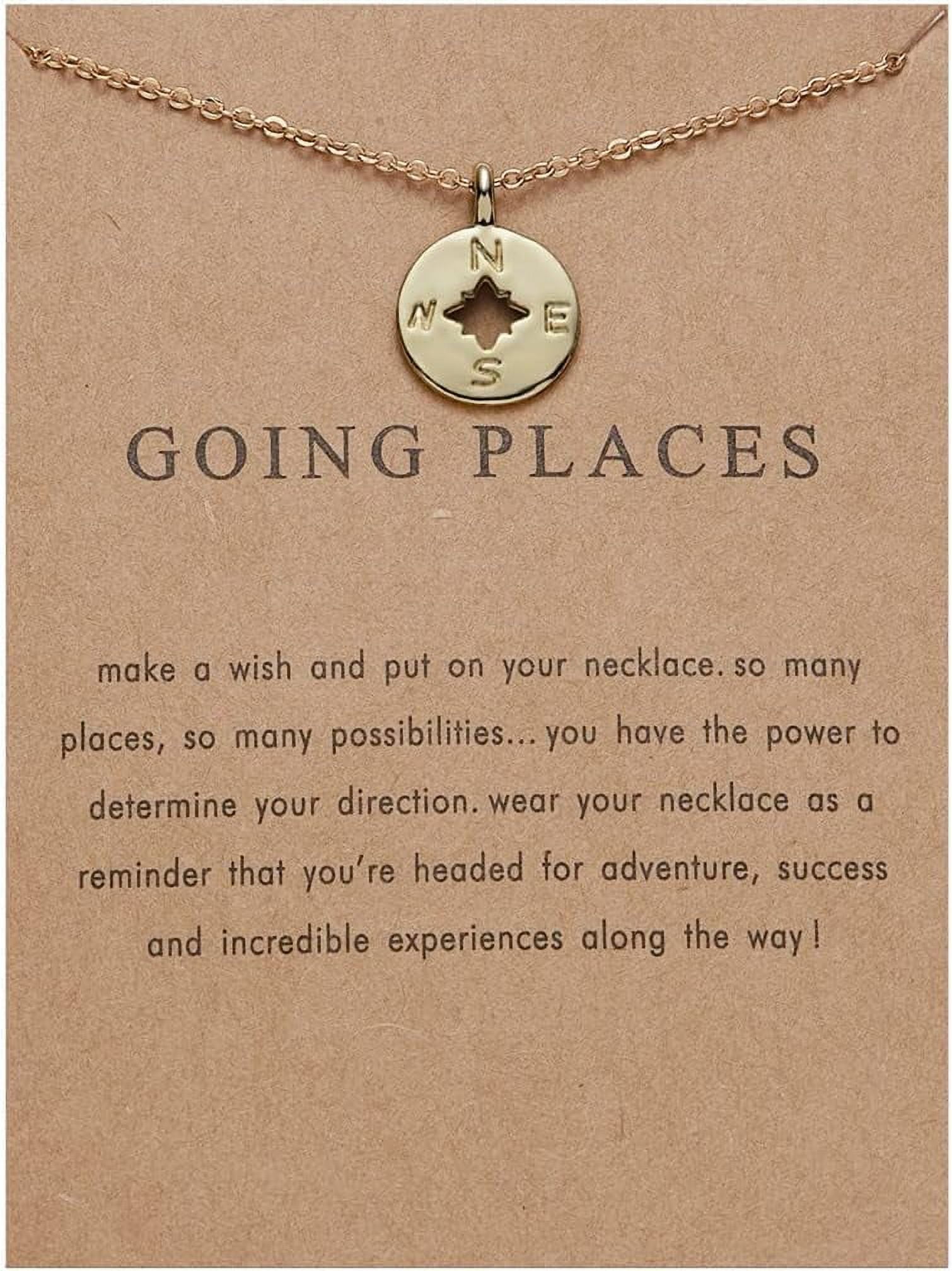 COLORFUL BLING 2024 Compass Graduation Adjustable Necklace with Wish Cards Gifts for Her Senior Graduate College High School Grad Gifts for Daughter Chain Pendant Necklace Jewelry Walmart