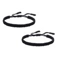 thumbnail image 1 of Handmade Tibetan String Bracelet Adjustable Woven Rope Knot Friendship Bracelets for Men and Women, 2PCS, 18 cm, Black 2Packs, 1 of 8