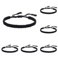 thumbnail image 1 of Handmade Tibetan String Bracelet Adjustable Woven Rope Knot Friendship Bracelets for Men and Women, 6PCS, 18 cm, Black 6Packs, 1 of 8