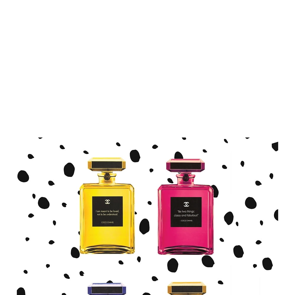COLORFUL FASHION PERFUME BOTTLE QUOTES - 14"x14" Canvas Artwork 14 x 14