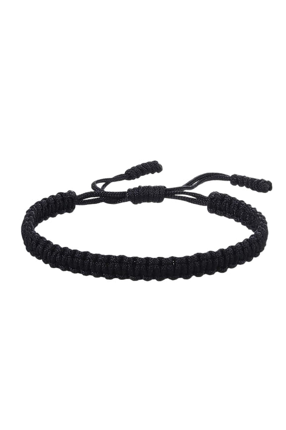 COLORFUL Handmade Tibetan String Bracelet Adjustable Woven Rope Knot Friendship Bracelets for Men and Women Fashion Accessory Idea Suitable for Everyday Wear, 18 cm, Black