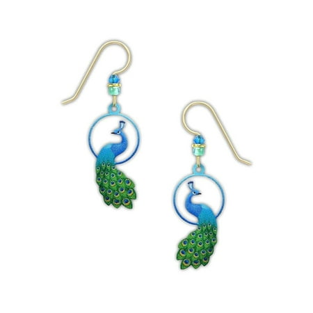 COLORFUL PEACOCK Hypo-Allergenic Earrings, Sterling Silver Plated, by Sienna Sky