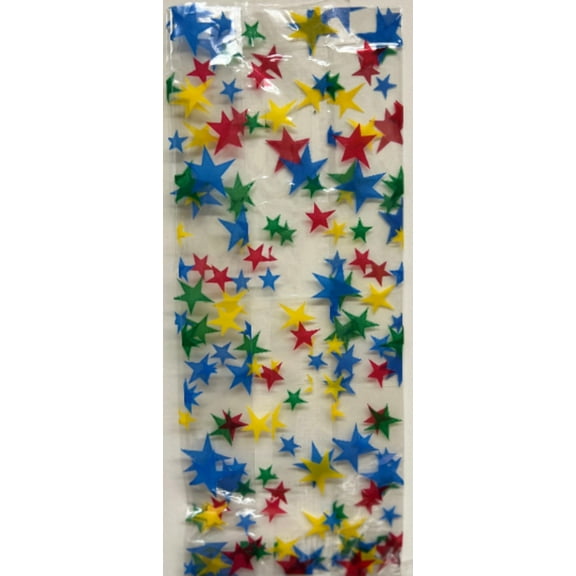 COLORFUL STARS Cello Bag - 9 1/2"H X 4"W X 2 1/2"D (Pack of 50)