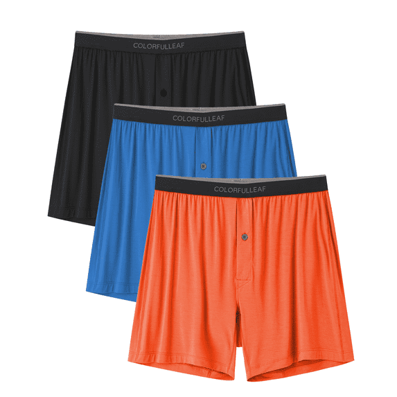 MAYFISH Mens Boxer Shorts Underwear Made from Bamboo Rayon Loose Breathable Boxers for Men with Button Fly(3A,S)