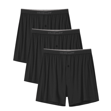 MAYFISH Mens Boxer Shorts Underwear Made from Bamboo Rayon Loose Breathable Boxers for Men with Button Fly(3B,XL)