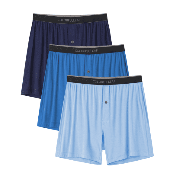 MAYFISH Mens Boxer Shorts Underwear Made from Bamboo Rayon Loose Breathable Boxers for Men with Button Fly(3C,M)