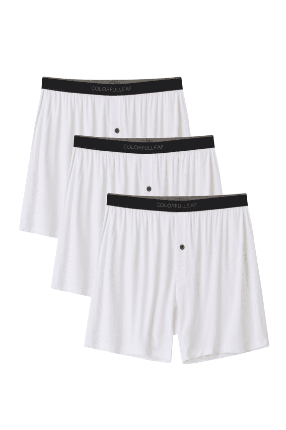 Mens Boxer Shorts Underwear Made from Bamboo Rayon Loose Breathable Boxers for Men with Button Fly(3W,XL)