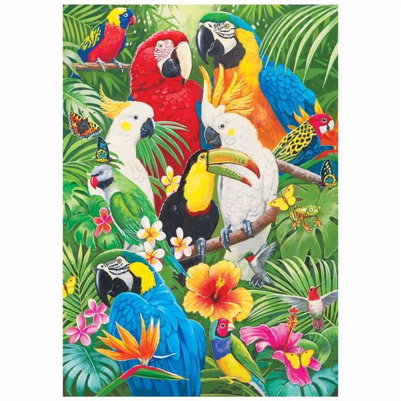 Colorluxe 750 Piece Jigsaw Puzzle: Feathered Tropical Friends