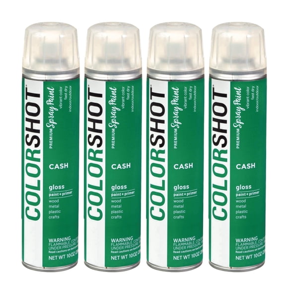 COLORSHOT Gloss Spray Paint Cash (Green) 10 oz. 4 Pack