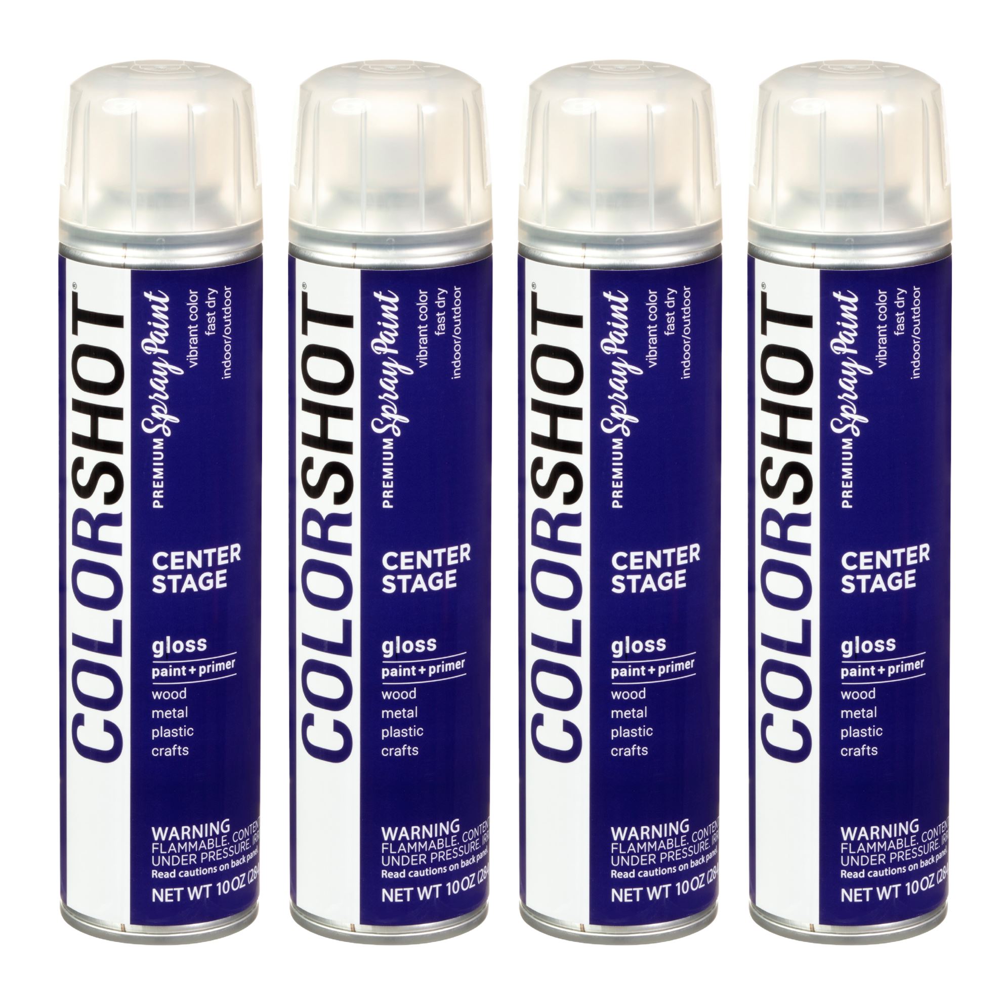 COLORSHOT Gloss Spray Paint Center Stage (Purple) 10 oz. 4 Pack