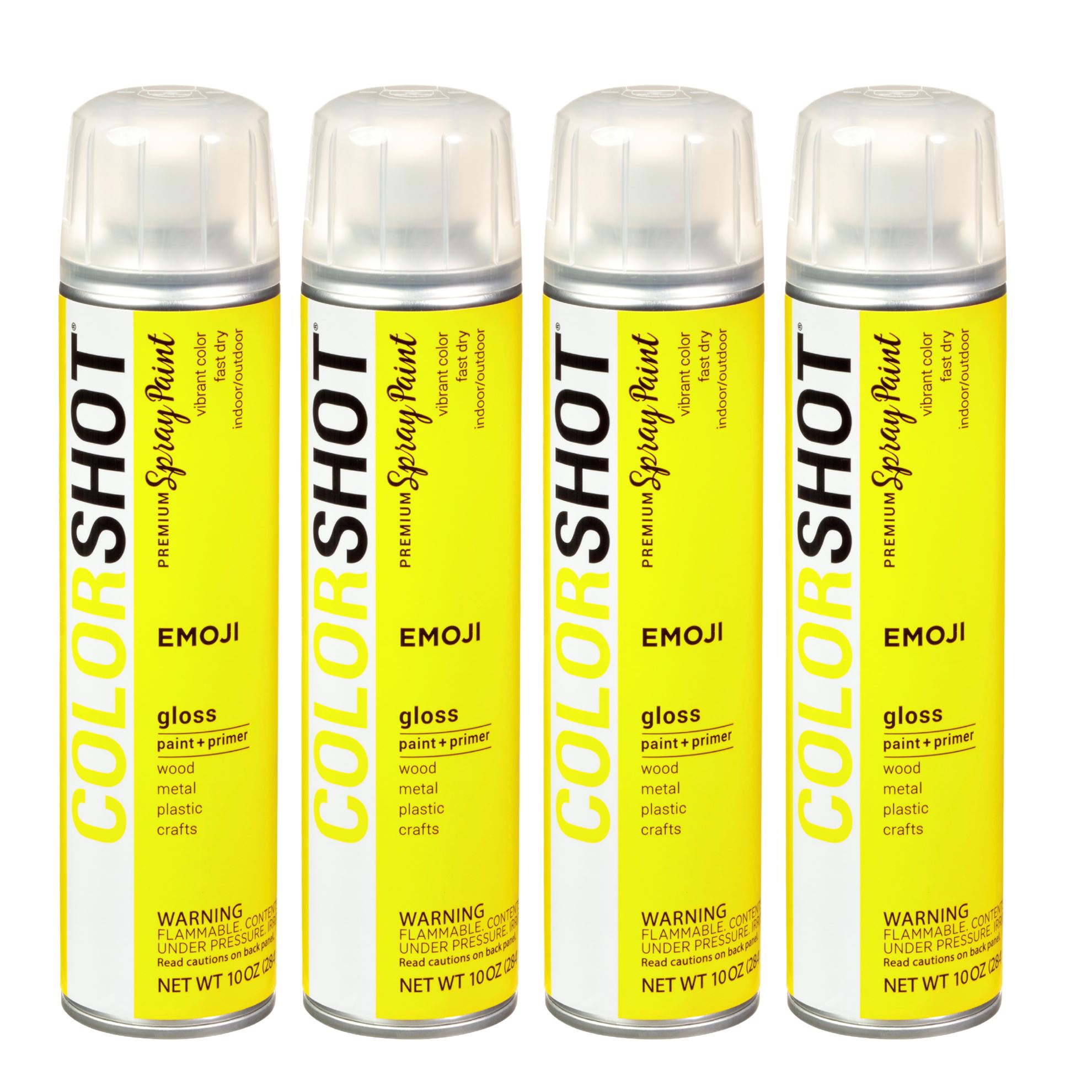 COLORSHOT Gloss Spray Paint Emoji (Yellow) 10 oz. 4 Pack