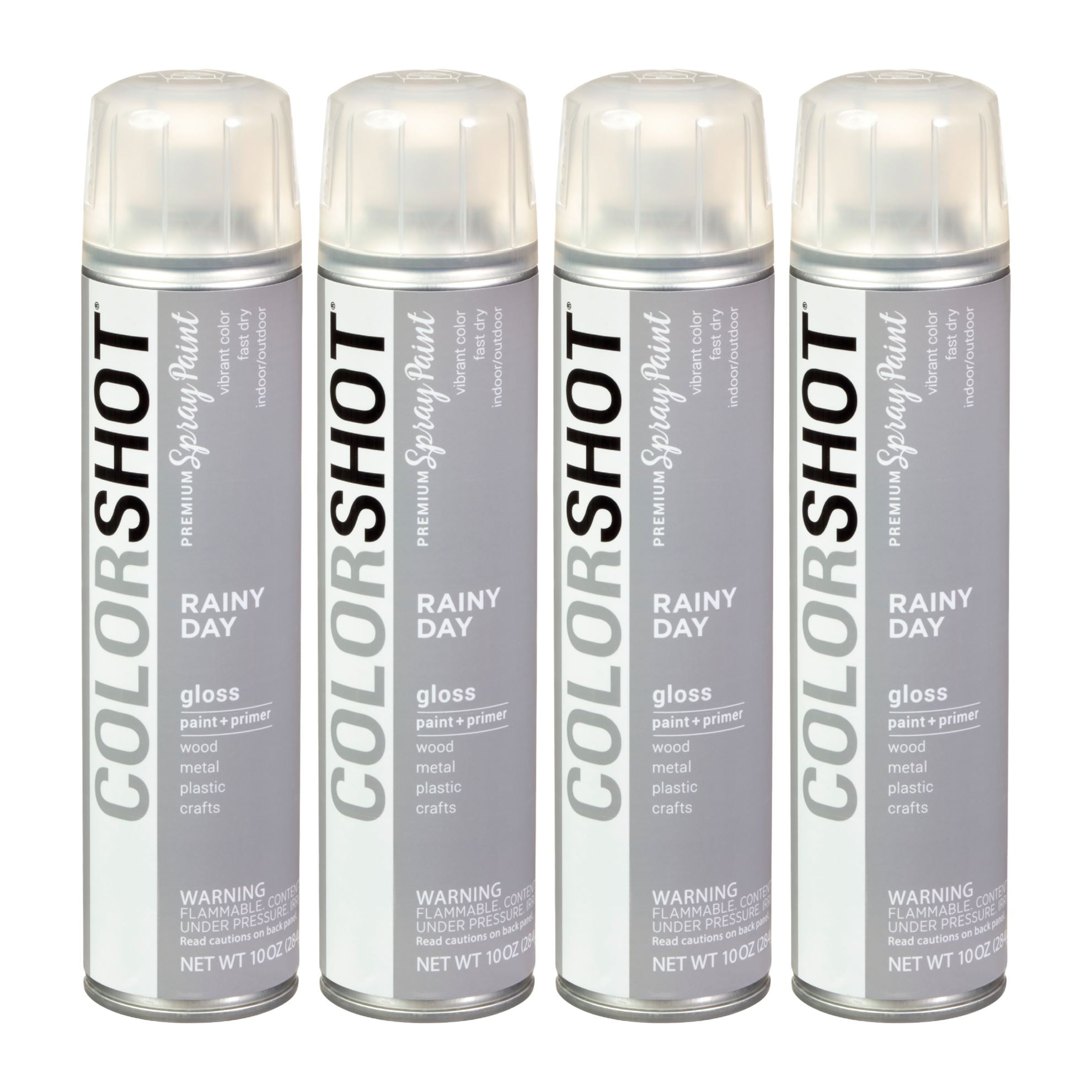 COLORSHOT Gloss Spray Paint Rainy Day (Gray) 10 oz. 4 Pack