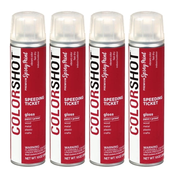 COLORSHOT Gloss Spray Paint Speeding Ticket (Dark Red) 10 oz. 4 Pack