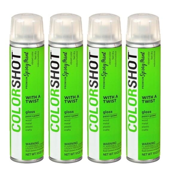 COLORSHOT Gloss Spray Paint With a Twist (Lime) 10 oz. 4 Pack