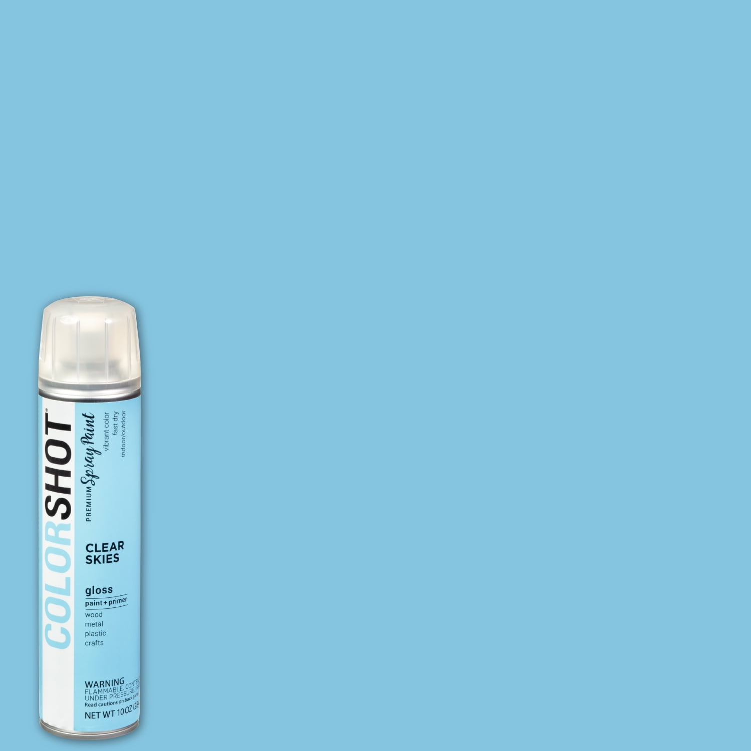 COLORSHOT Premium MultiSurface Gloss Clear Skies Spray Paint 10 oz