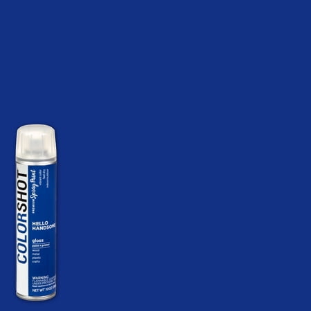 COLORSHOT Gloss Spray Paint, Hello Handsome (Royal Blue) 10 oz, Fast-Drying Acrylic Paint, Indoor & Outdoor Use