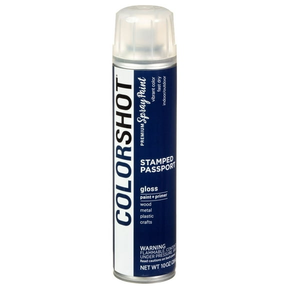 COLORSHOT Premium Multi-Surface Gloss Stamped Passport Spray Paint - 10 oz - Navy Blue