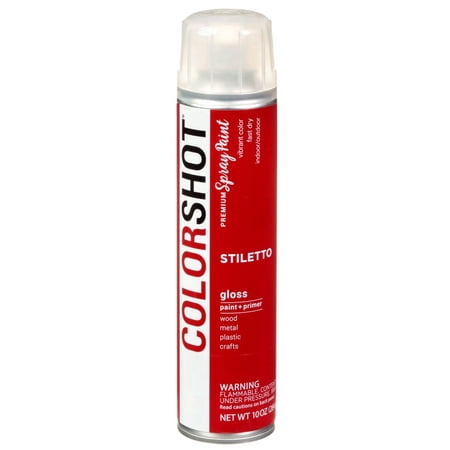 COLORSHOT Acrylic Spray Paint, Gloss, Stiletto (Red), Fast-Drying, 10 oz