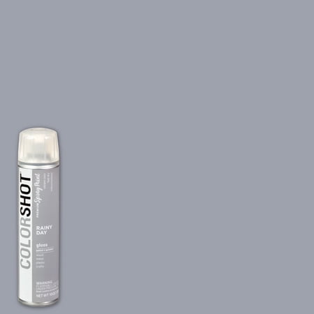 COLORSHOT Gloss Spray Paint, Rainy Day (Light Gray), 10 oz, Fast-Drying Acrylic Paint, Indoor & Outdoor Use